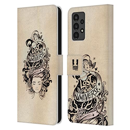 Carcasa elegante de cuero para Samsung Galaxy A13 2022 con acabados artísticos