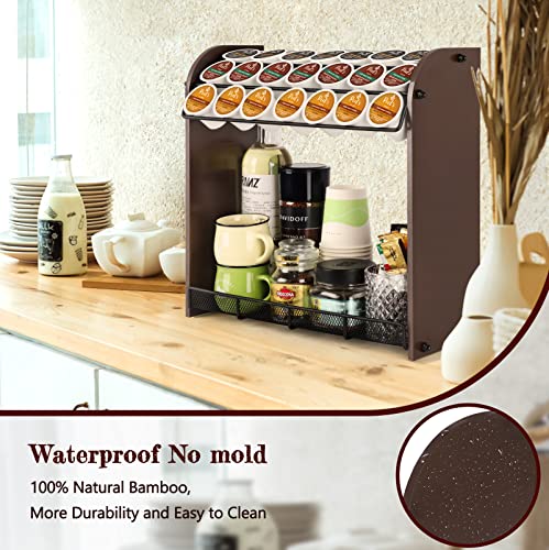K Cup Holder Large Capacity Coffee Pod Holder Coffee Bar Accessories And Cup Storage Organizer Save Space For Home Office Kitchen Counter Organizer(Espresso Brown) #TOP5