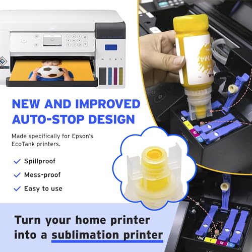 Printers Jack T49M Sublimation Ink for F170 F570 Sublimation Printer(T49M1 T49M2 T49M3 T49M4 ICC-Free/Autofill/Anti-UV) 560ML Sublimation Ink - Thumbnail 6