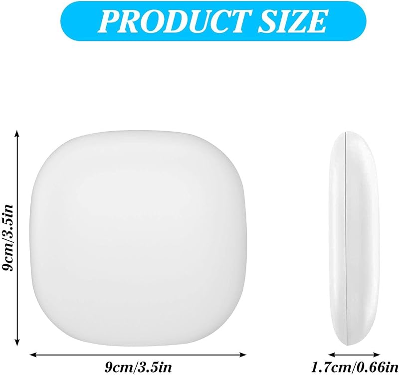Aicharynic LED Kompakt Tükör 1X/10X Nagyítással - Fehér Kozmetikai Smink Tükör Szabályozható Fénnyel, USB Tölthető, Összecsukható Utazó Tükö