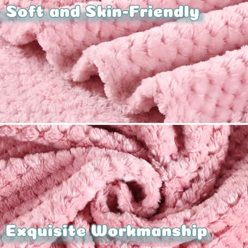 Image of Reginary 4Pcs 30x40 Baby Blanket Fuzzy,Light Blue, Pink, Beige, Purple | Waffle Flannel Baby Throw Blankets, Warm Nursery & Crib Blankets, Girl & Boy Newborn Infant