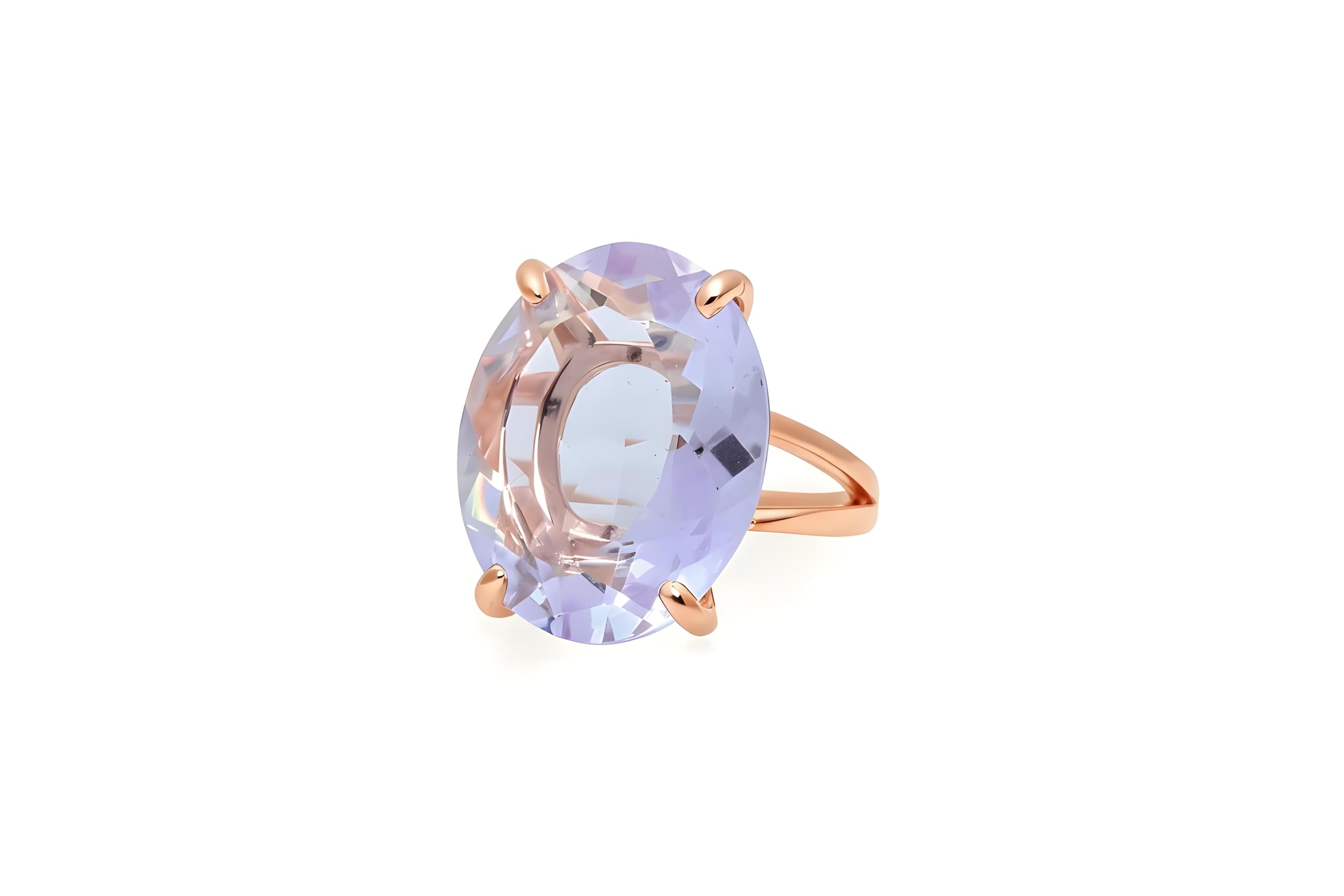 Anillo de Tanzanita de Cóctel - Declaración Anillo de Oro de 14k - Anillos Ovalados de Moda para Mujeres para Compromiso, Cumpleaños, Aniversario de Bodas, Regalo para Ella