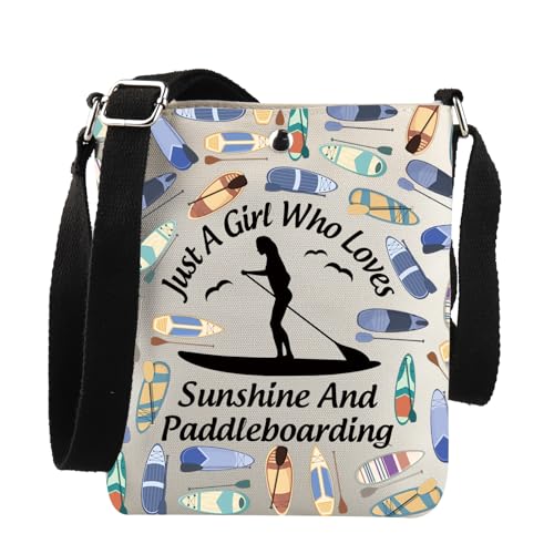 Paddleboard Lover Gift Just A Girl Who Loves Sunshine And Paddleboarding Crossbody Bag Surfing Gift For Her