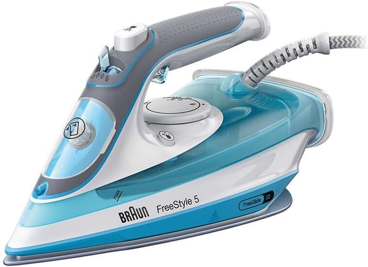 Braun TexStyle 5 Steam Iron 5006 BL Iron Freeglide 3D base, vertical steam, 2600 W, steam boost 180 g/min, 330 ml water tank, Blue