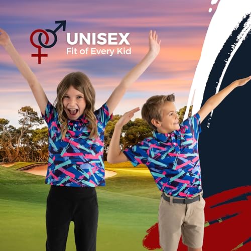 Yatta Youth Polo Just Beachy Golf Polo - Unisex Small Athletic Fit, Wrinkle Resistant, Moisture Wicking, 4-Way Stretch4