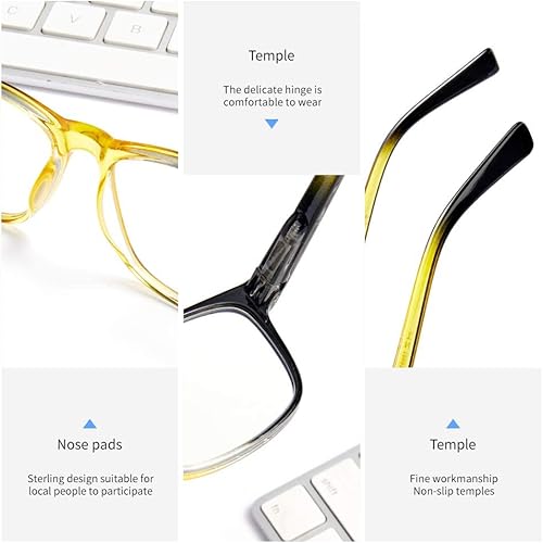 Miniatura 5 de K KENZHOU Paquete de 2 lentes de lectura progresivos multienfoque para mujeres y hombres, con bloqueo de luz azul, lectores y anteojos para