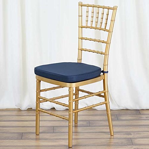Efavormart 10 Pcs 2" Thick Navy Blue Chiavari Chair Pad, Memory Foam Seat Cushion With Ties And Removable Cover #TOP1