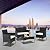 Pinikuyiro Patio Furniture Set 4 Pieces Outdoor Rattan Chair Wicker Sofa Garden Conversation Bistro Sets for Yard,Pool or Backyard (Black)