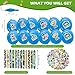 CLYAIDET 74 PCS Soccer Party Favors | 12 Punch Balloons/Thickened Punching Bounce Balloon, 12 Slap Bracelets, 50 Soccer Stickers for Goodie Bag/Gifts Bags Fillers Supplies Birthday Party Decorations