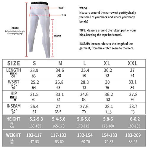 Wragcfm Mens Running Tights,Thermal Micro Fleece Lined Compression Pants Warm Mens Leggings With Pockets Running Workout Leggings Sports Athletic Basketball Tights Pants White,S #TOP5