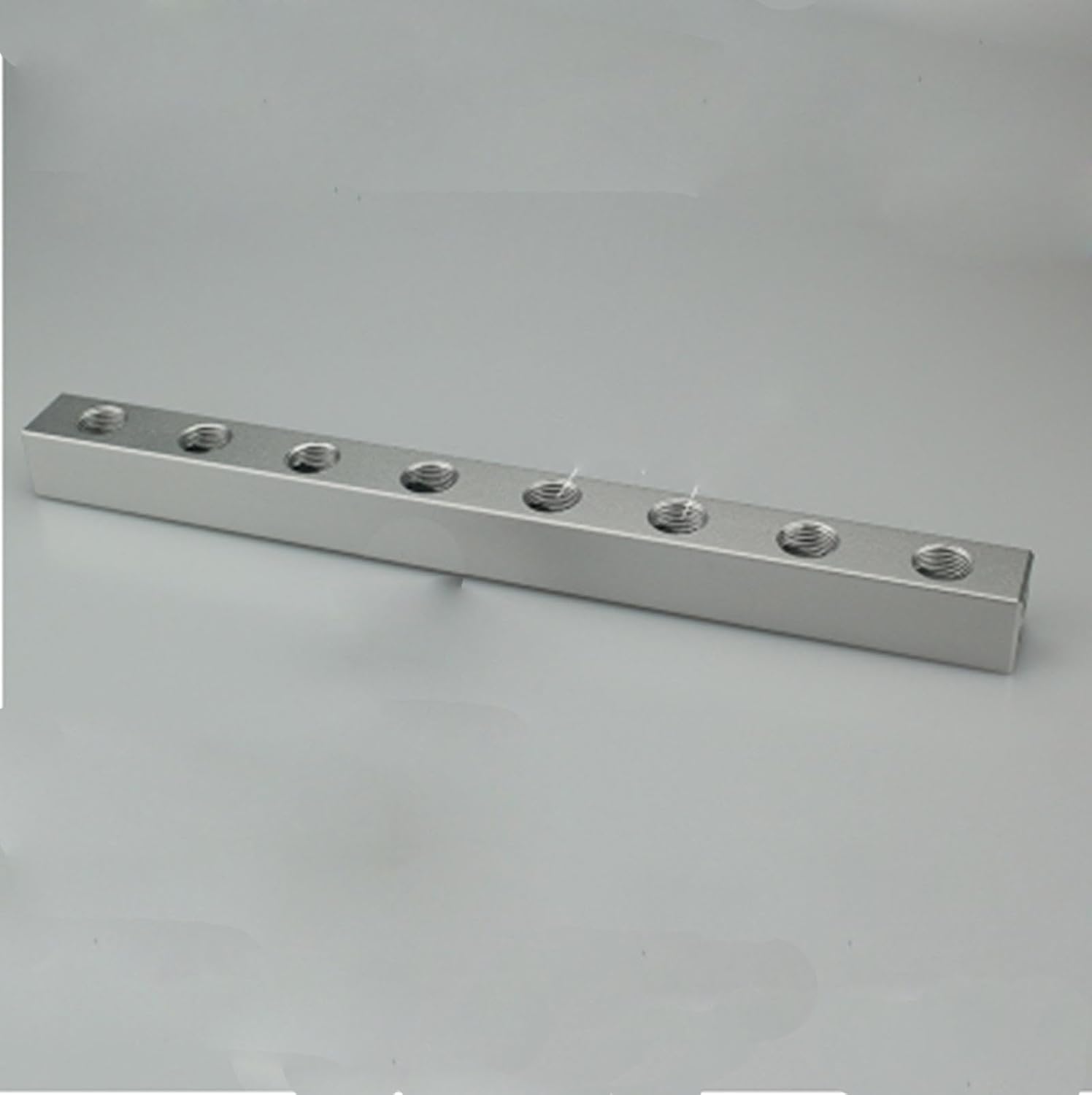 20x20mm 1/4" BSP 8 Ways Aluminum Pneumatic Fitting Manifold Block Splitter Air Water Gas Oil