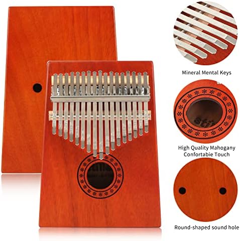 Kalimba 17 Keys Thumb Piano Solid Finger Piano Mahogany Body with Tuning Hammer Study Instruction - Best Birthday Christmas Gift for Music Fans Kids Adults 2 51Msd4j6mbL. AC