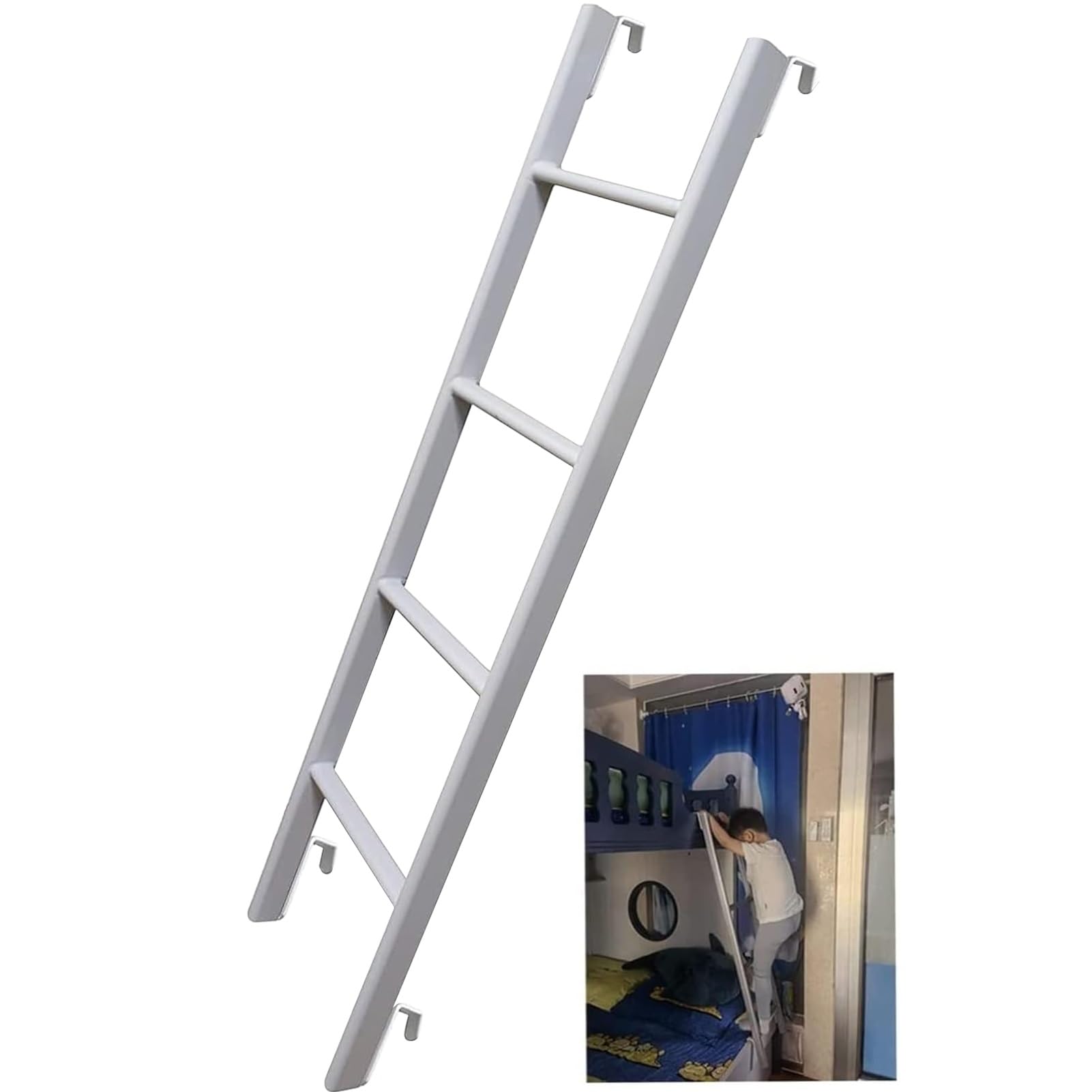 Escalera para litera metálica de alta estabilidad y 4 escalones para cama alta 1