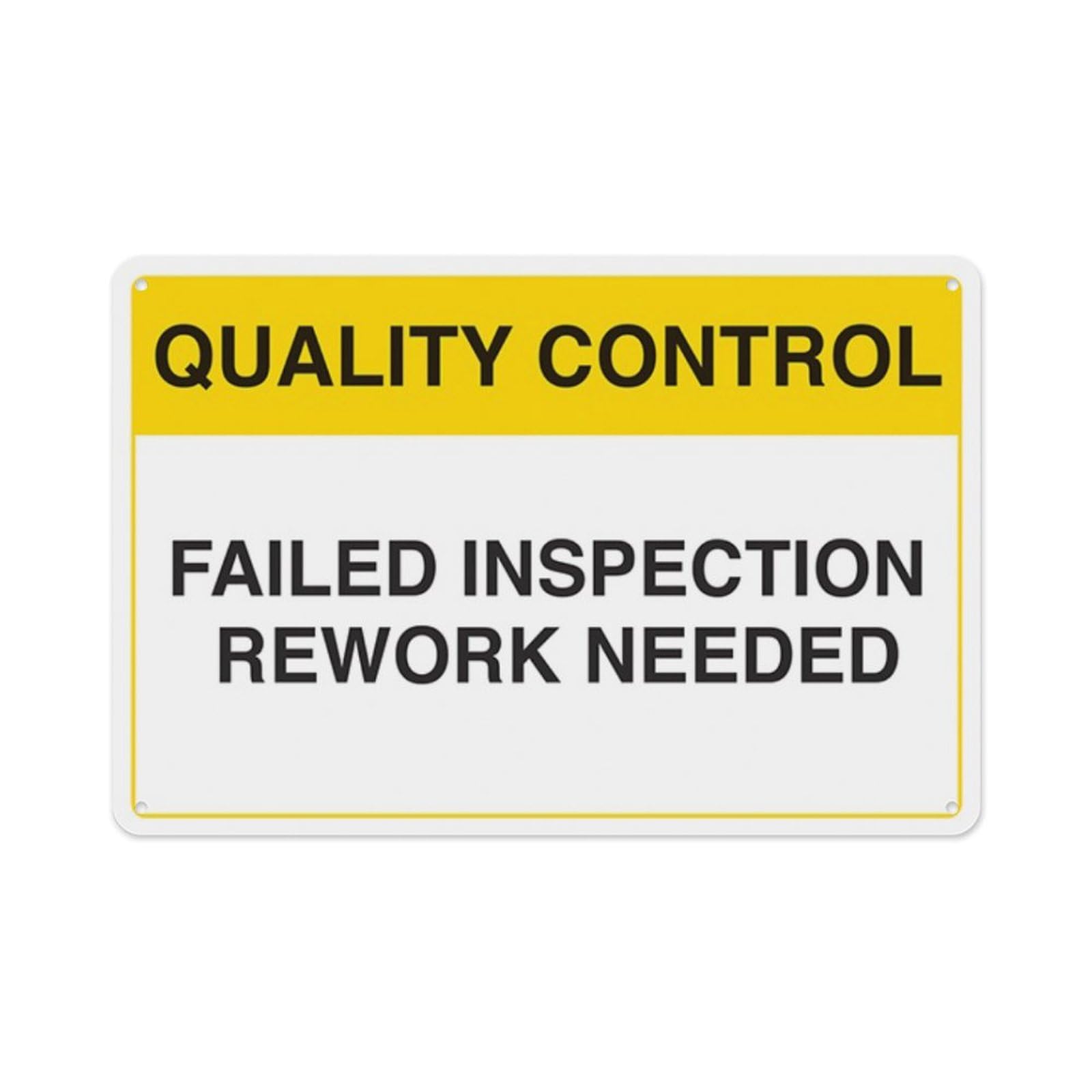 peiyeety Quality Control - Failed Inspection - Rework Needed Aluminum Tin Warning Signs For Home Outdoor Garden 12X16 Inches