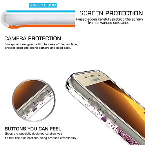 LeYi Custodia Galaxy A5 2017 Glitter Cover con HD