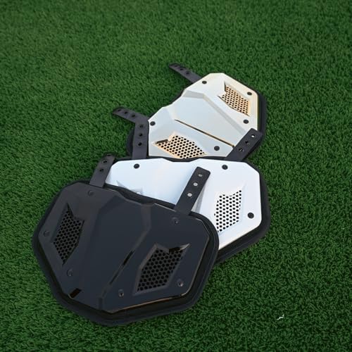 LeCool Football Back Plate - Lower Back Protection for Shoulder Pads - Hard Shell and Contoured Foam, Youth to Adult(Black)