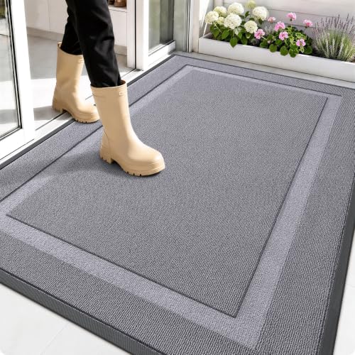 OLANLY Front Door Mat Outside 59x34, All-Season Heavy-Duty Rubber Doormat