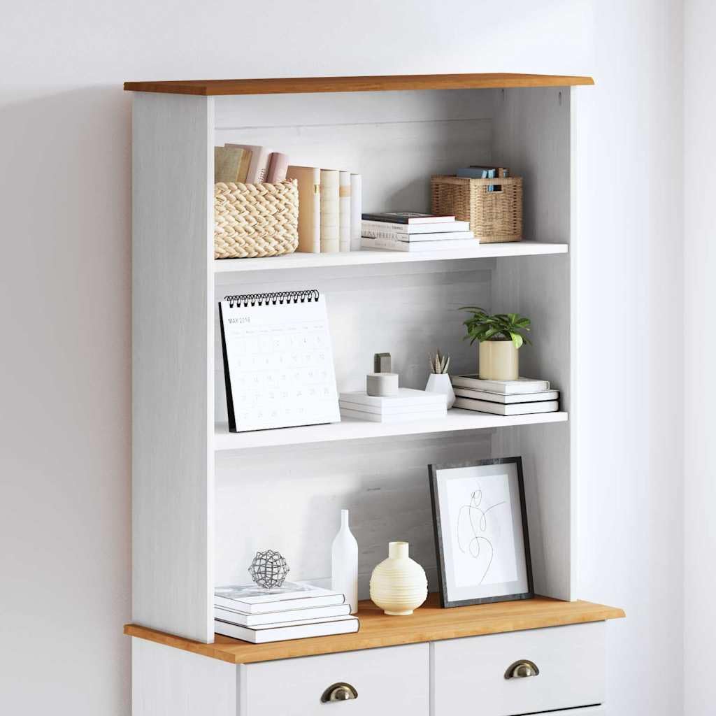 Générique Hutch ASKIM 91 x 30 x 104 cm, z litego drewna sosnowego, nowoczesny mebel do przechowywania z półkami i przegródkami na książki i przedmioty dekoracyjne, idealny do salonu lub biura