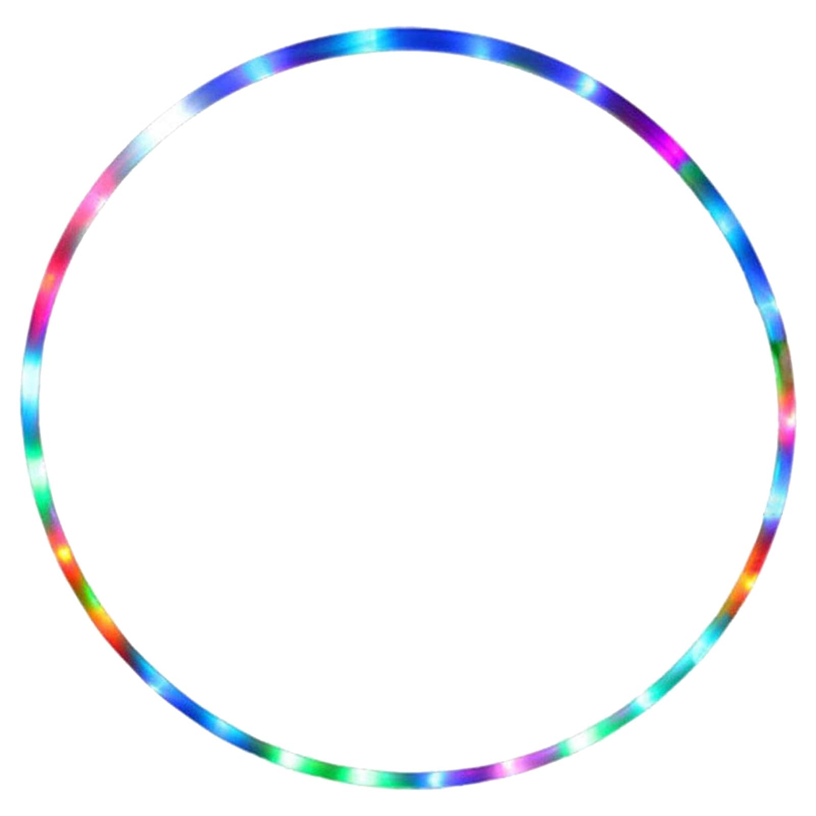 Luminous Fitness Hoop for Adults Children with Multicoloured LED Lights for Weight Loss Body Tightening (White, One Size)