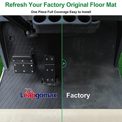 Leapgomax Golf Cart Floor Mat For Ezgo Txt, Full Coverage Floor Liner Mat Replacement For Ezgo Txt, Express S4 (2012-2020), Workhorse,Valor, Star Classic 36V Models Non-Slip&Easy To Clean Black #TOP2