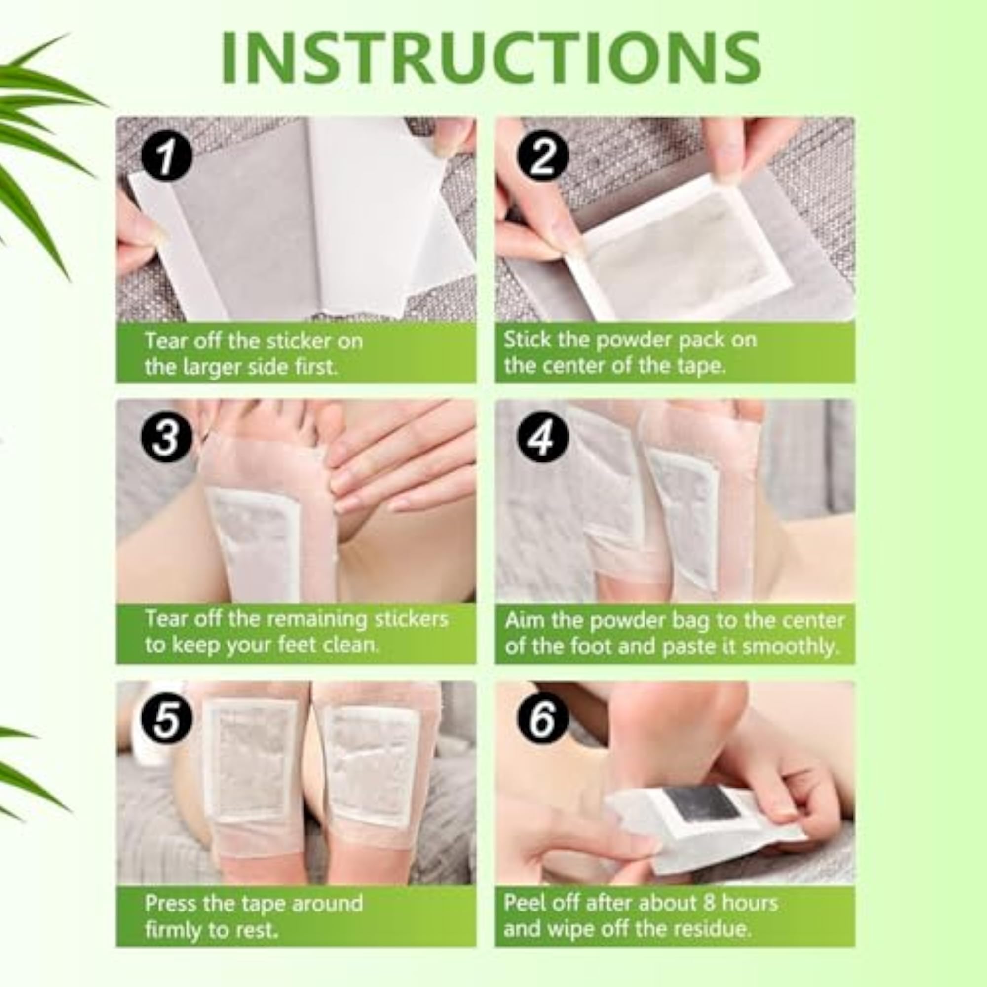 Ginger & Salt Detox Foot Pads - 10-Piece Cleansing Foot Patch Set