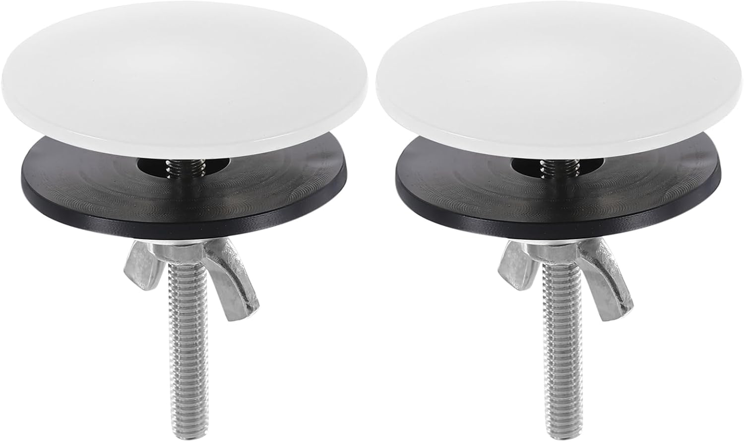uxcell 2 Pcs Kitchen Sink Hole Cover White, 2 Inch Faucet Hole Cover Stainless Steel, Kitchen Sink Tap Hole Plate Stopper Cover for Most Kitchen and Bathroom Sink Holes