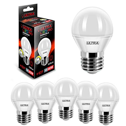 Lampe e27 led dimmbar warmweiss 3000К, ULTRA LED birne e27 g45, 7W ersetzt 40W, e27 fassung, 470 Lumen, AC 220V-240V, Strahlwinkel 360°, LED Globe Leuchtmittel e27, 6er-Pack… Cover