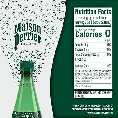 Maison Perrier Ultimate Sparkling Water, 16.9 Fl Oz Plastic Water Bottles, 12 Count
