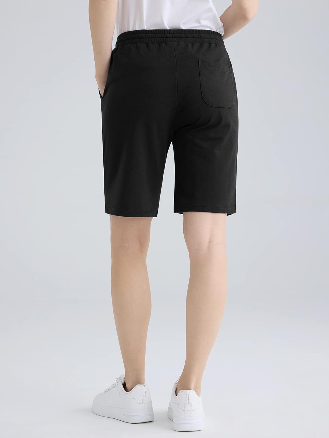 Weintee Women's 9" Inseam Cotton Bermuda Shorts with Pockets 3 Pack