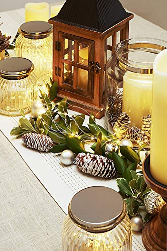 Fairy Spray String Lights - Waterproof Outdoor, 9 Strand Cascading Waterfall Garland Light, Warm White Twinkling LEDs, Silver Bendable Wire, 8.5 Feet, Cordless Battery Operated - Thumbnail 7
