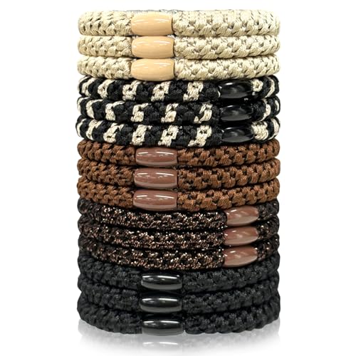 Sularpek 15 Pcs Gomas de pelo Elástica, Gomas pelo Mujer, Coleteros pelo Mujer Multicolor, Gomas pelo Niña para Mujeres y Niñas para Gruesas Cabello Fino Coleta de Caballo, No Dañan las Coletas