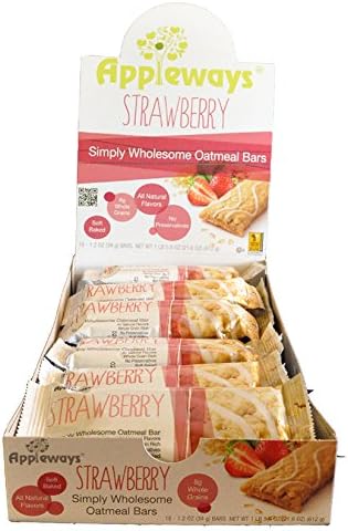 Appleways Simply Wholesome Oatmeal Bars Caddy, Strawberry, 15 Count