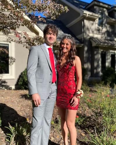 Women's Sequin Homecoming Dress 2025 Short V Neck Mini Party Dresses PU1564