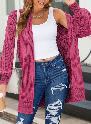 Image of Sidefeel Cardigan Sweaters for Women 2026 Fall Outfits | Soft Cozy Warm Cardigans, Checkered Long Sleeve Open Front, Chunky Knit Oversized Sweater Coats, Casual Office Wear