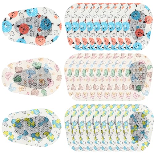 Telooco 30 Piezas Parches Ojos Niños Parches para Dormir Parches Adhesivos para los Ojos para Niños Parches Transpirables para Ojos Vendas Adhesivas para Niñas y Niños (Estilo 1)