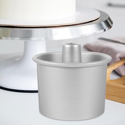 Miniatura 6 de PRETYZOOM Molde de pastel de Angel Food, molde antiadherente para hornear pasteles de 6 pulgadas con parte inferior extraíble, tubo de gasa de acero