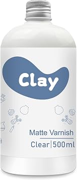1DFAUL 500ml Matte Varnish for Air Dry Clay, Clay Glaze Varnish for Pottery and Acrylic Paint, Colourless, Low Gloss, Scratch Resistant, Waterproof Matte