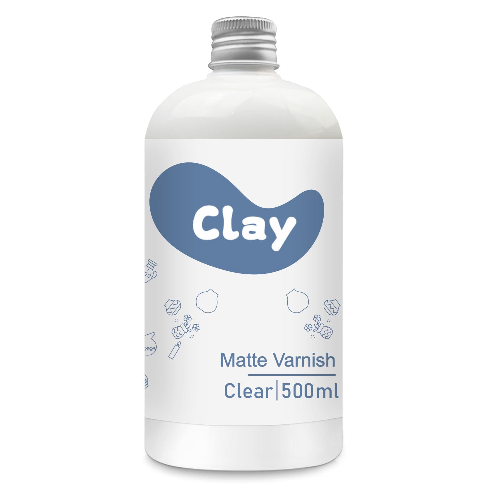 1DFAUL 500ml Matte Varnish for Air Dry Clay, Clay Glaze Sealant for Pottery and Acrylic Paint, Colourless, Low Shine & Scratch Resistant (Matte)