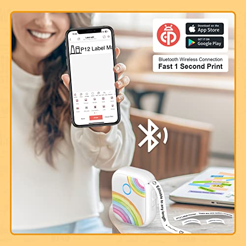 Marklife Label Maker With Case - Mini Bluetooth Label Printer 4 Labels Portable Thermal Sticker Machine For Storage Barcode Office Home Labelmaker Labeler Inkless Printer Makers #TOP7