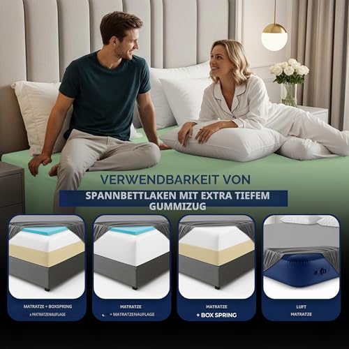 Utopia Bedding Queensize-Spannbetttuch mit extra tiefen Taschen, passend für Matratzen bis zu 53,3 cm, schrumpf- und farbbeständig… – Ansicht 5