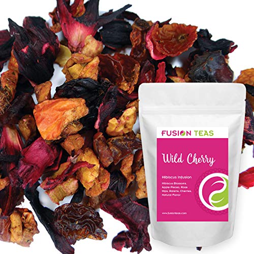 Wild Cherry Hibiscus Herbal Fruit Tea - Caffeine Free Loose Leaf Bulk Herbs And Fruit - 1 Pound (16 Oz) Pouch #TOP22