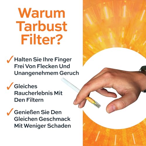 Tarbust 600 Zigarettenfilter Aufsatz, Filter Zigaretten, Anti Teerfilter für Zigaretten, Anti Teer Filter, Plastik Zigarettenfilter 8mm, Zigarettenspitze für Regular