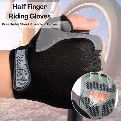 Image of Gym Gloves for Woman, Shock Absorption Half Finger Weightlifting Gloves with Anti-Slip Grip | Liquid Silicone Pad | Breathable & Lightweight | for Gym & Cycling | Wrist Support