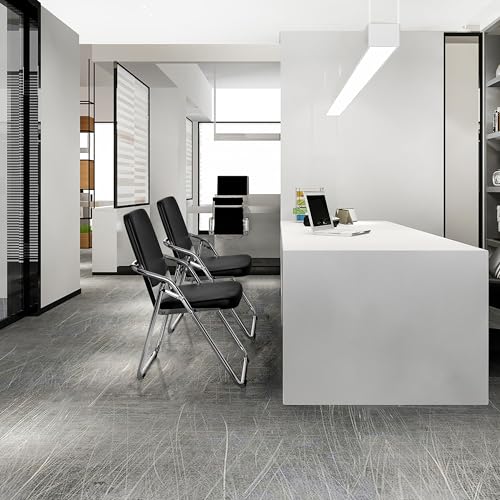 Miniatura 2 de Hjh Office 706300 Silla De Conferencia Esto Piel Sintética Negro, Silla De Confidente Cómoda, Rebatible, Respaldo Y Asiento Acolchado
