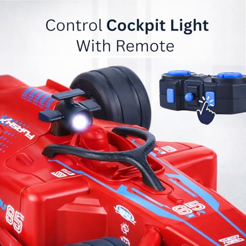 Image of High-Speed RC Car for Kids| 2.4GHz Remote Control Car with 150+ ft Range| Mist Smoke Effect| LED Lights| Multi-Direction Control| USB Type-C Rechargeable Racing Car Toy|Red