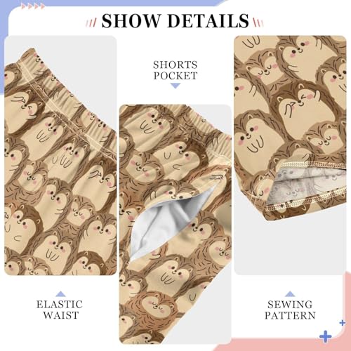 ZZXXB Cute Hedgehog Boys Long Pants Soft Trousers Elastic Waist Kids Lounge Bottoms with Pockets S-XL4