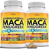 NEW AGE Ashwagandha Maca Root Fenugreek Supplement with Tongkat Ali Ginseng - Support Health - Made in USA - 120 Count