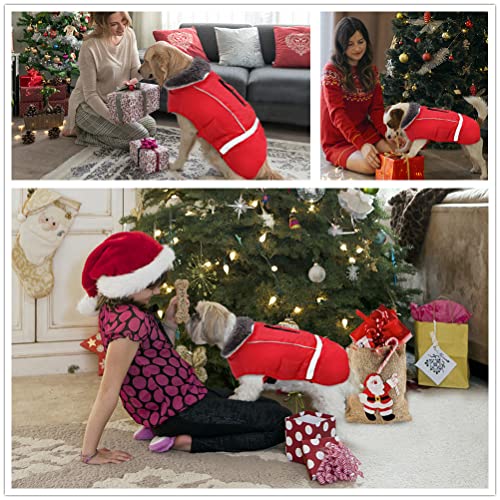 Doglay Dog Winter Coat With Thicken Furry Collar, Reflective Warm Pet Jacket Waterproof Windproof Dog Clothes For Cold Weather, Soft Puppy Vest Apparel For Small Medium Large Dogs #TOP1