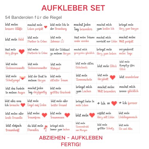 CJ&M AUFKLEBER SET - 54 Duplo Banderolen Lieblingsmensch Geschenkidee, Duplo Geschenkbox, persönliche Geschenke, DIY, Jahrestag Liebes Geschenke, Last Minute Geschenk