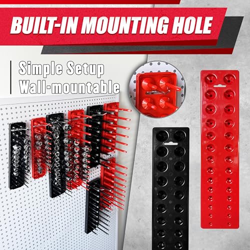 Image of EACELIY Socket Organizer Tray Set,1 /2 inch, 1 /4 inch and 3 /8 inch SAE & Metric Deep & Shallow Socket Holder Kit, Deep and Shallow Socket Holders for Toolboxes(sockets not included) 丨8PCS